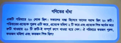 এই ধাঁধার সমাধান কী হবে?